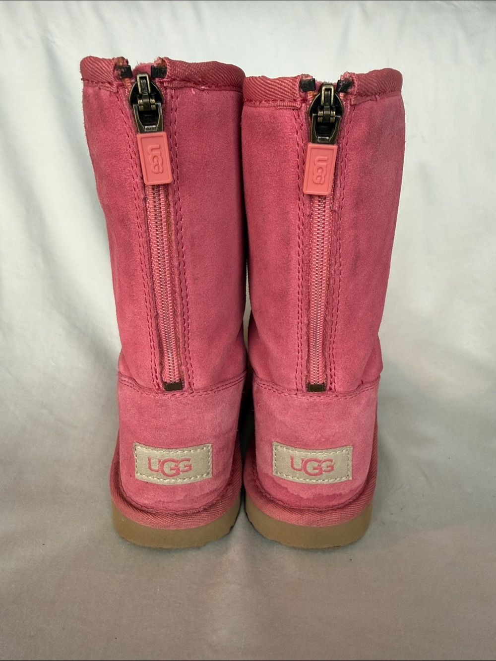UGG Girl’s Pink Suede Mid-Calf Boot - Picture 2 of 4